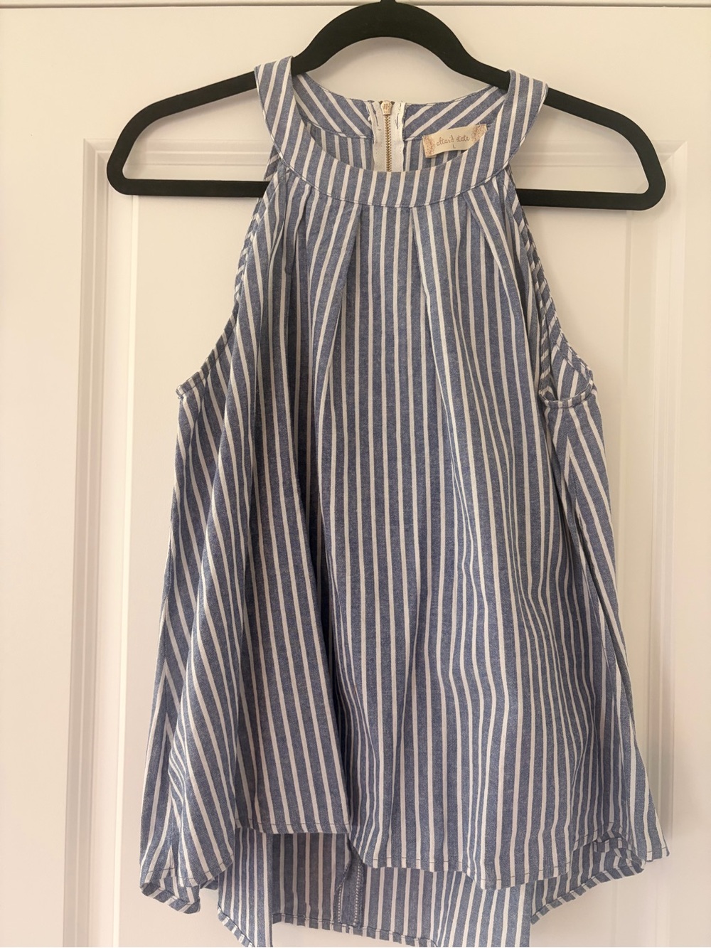 Altar'd State Blue and White Striped Halter  Top